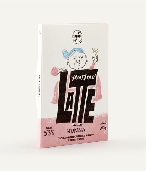 Cioccolato al latte fuso freddo Nonna e zenzero biologico 53% cacao