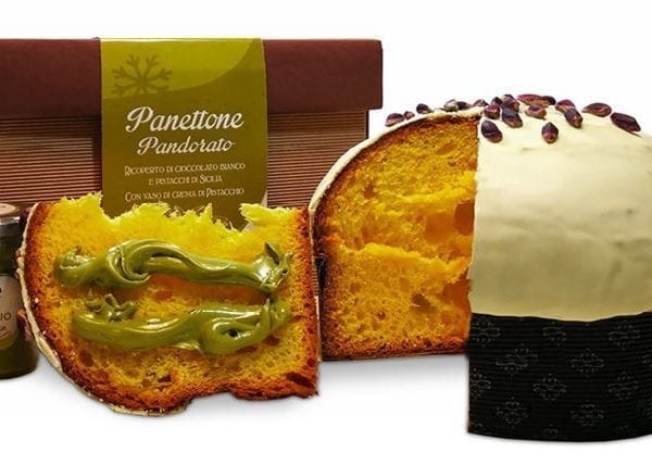Panettone pandorato pistache avec pot de crème pistache