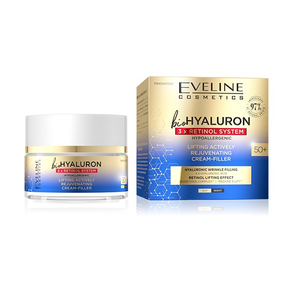<br/> Eveline Cosmetics <br/> BioHyaluron 3xRetinol <br/> Crema Lifting 50+